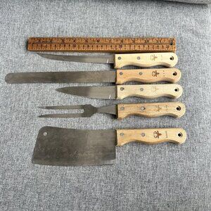 Chef's Collection Stainless Steel Knife Set Made In Japan Lot Of 5